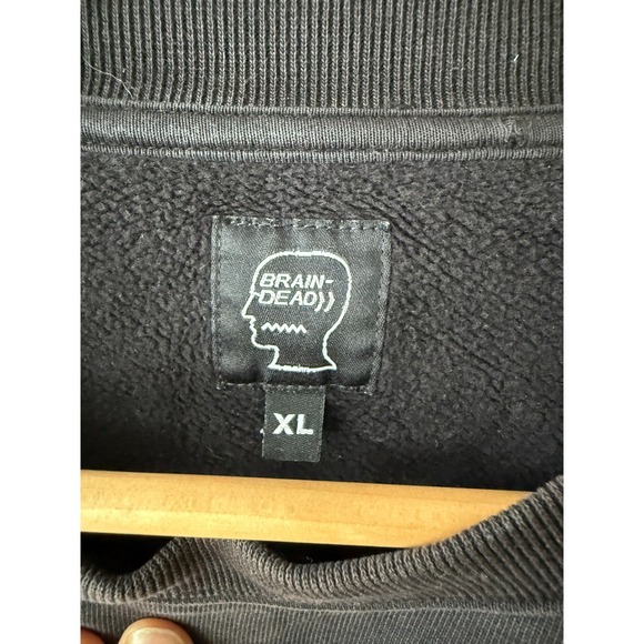 Brain Dead Mens Anime Graphic Crewneck Sweatshirt Black XL Streetwear Fleece - Picture 4 of 6